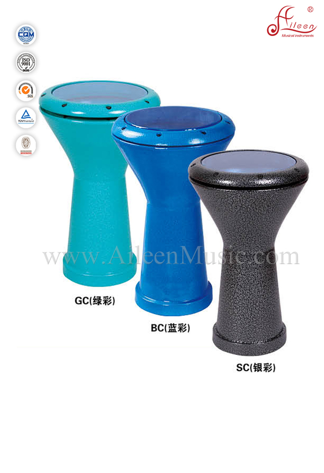 Tambor Doumbek de aluminio con cabeza sintética azul (ADUBK-10)