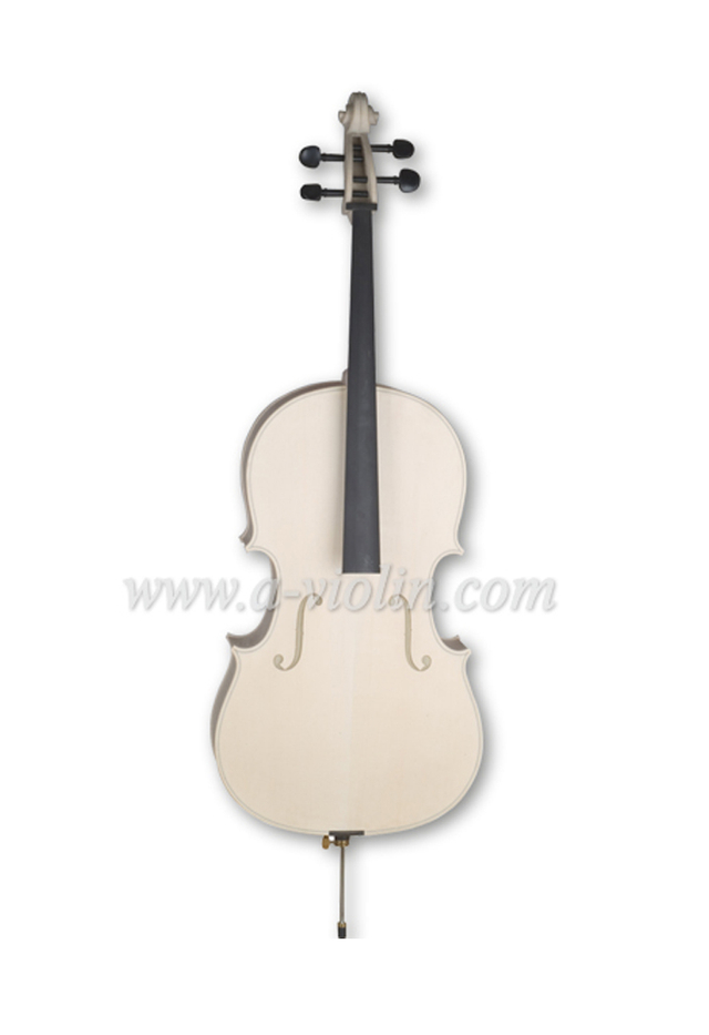 4/4, 3/4 cello blanco hecho a mano sin terminar para Luthier (C150W)