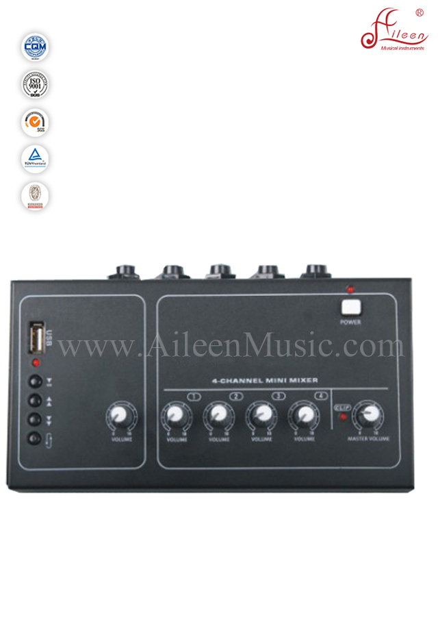 Consola de mezcla para DJ DC9V Power 4 MIC de 20dB Gain (ADM-60MP)