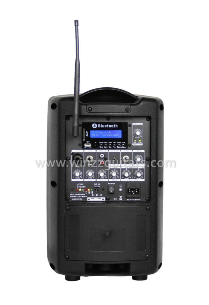 Sistema PA portátil inalámbrico de audio de 8 pulgadas (PPS-0840MWB)