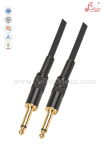 Cable de guitarra a granel de instrumento de PVC negro espiral 6 mm (AL-G010)