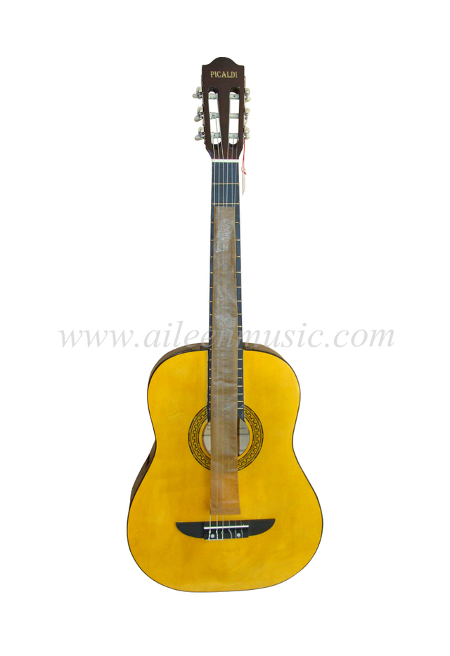 Venta al por mayor 38' Linden Top Maple Diapasón Guitarra Clásica (AC831)