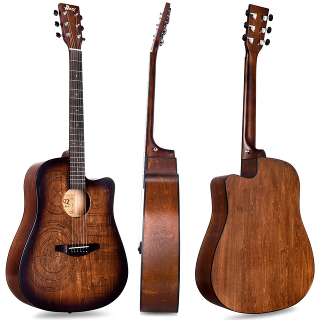 Guitarra eléctrica acústica de tilo tallado de 41 pulgadas (AF-HE00LC)