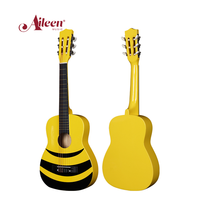 Guitarra clásica china personalizada abeja guitarra de 30 pulgadas para niños (AC30L-B)