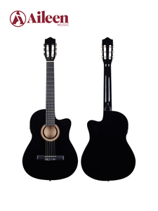 Guitarra acústica eléctrica para estudiantes de cuerpo fino de madera contrachapada de tilo seccionada de 39 ' (AC001ET)