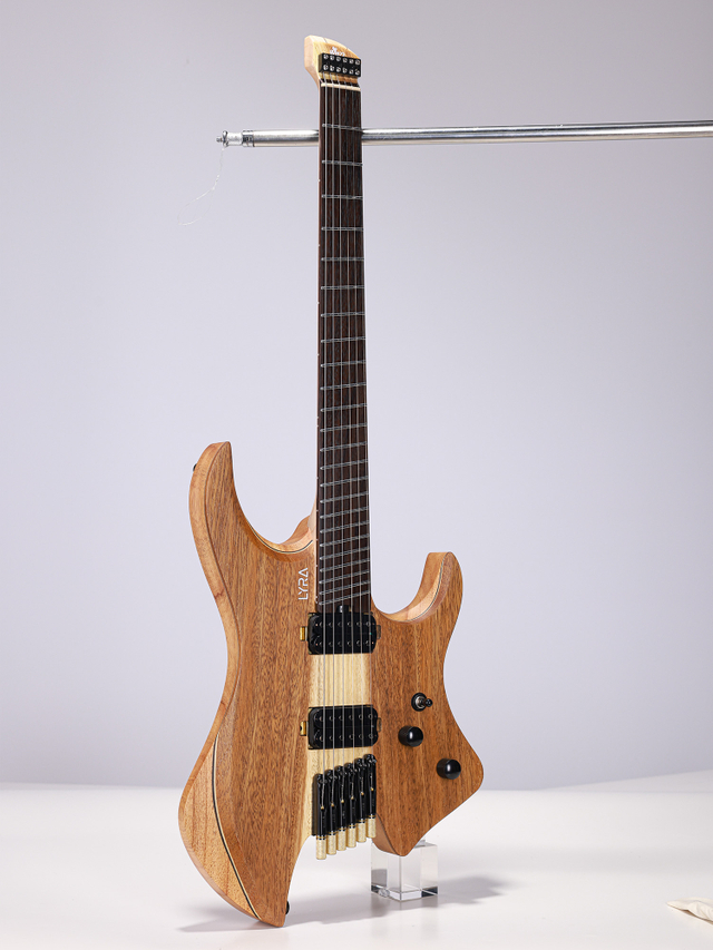WLH EX80-MK Mindi Body Koa (grosor: 6 mm) Guitarra eléctrica sin cabeza superior fabricada en Indonesia