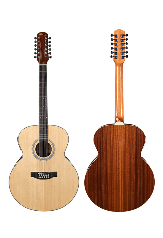 AFM17-J-12 Spruce sólido de alta calidad 12 cuerdas guitarra acústica jumbo