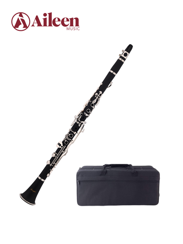 Clarinete estudiantil de 18 teclas Sistema alemán Tecla G - Cuerpo de ABS, acabado de veta de madera, teclas de níquel (CL-D3118GN)