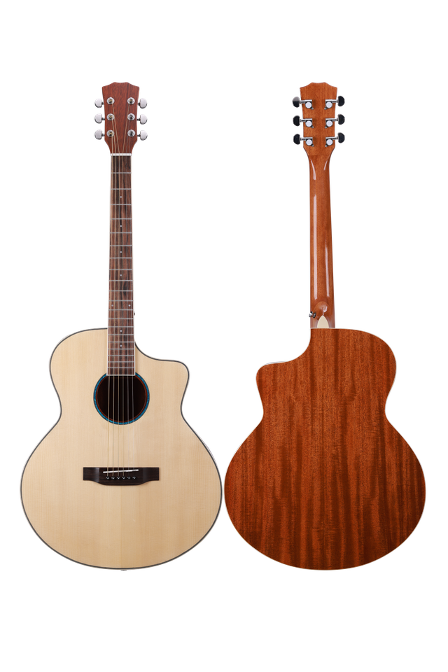 AFM10 Guitarra acústica de 40' con tapa sólida y acabado brillante de alta calidad