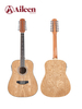 AF55E-12 Guitarra acústica de 12 cuerdas con tapa de madera contrachapada de fresno acolchada de 44 pulgadas 