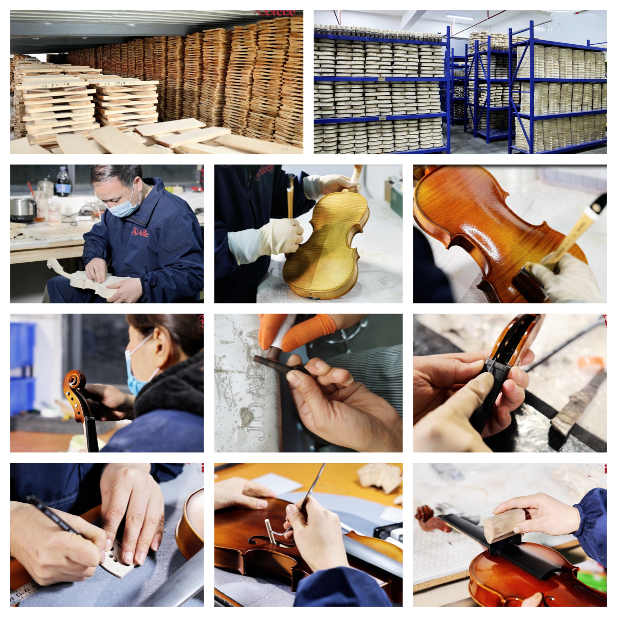 Detalles de producci&oacute;n del viol&iacute;n.