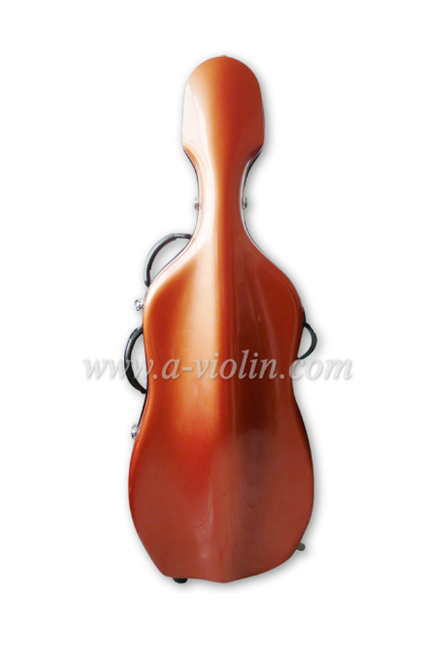 Estuche para violonchelo 4/4 de fibra de vidrio rojo fuerte con ruedas (CSC002)