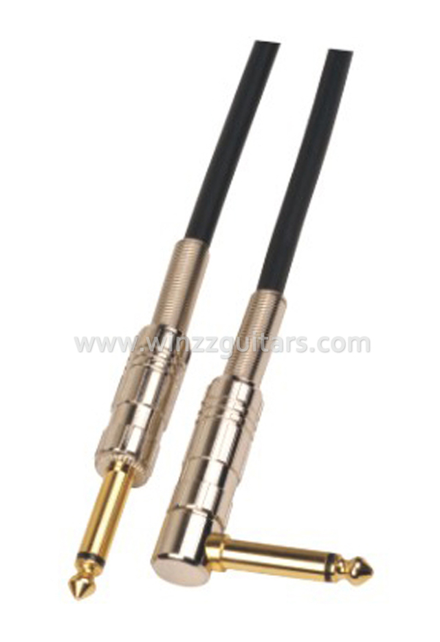 Cable de guitarra en espiral negro de PVC de 6 mm para instrumentos (AL-G008)