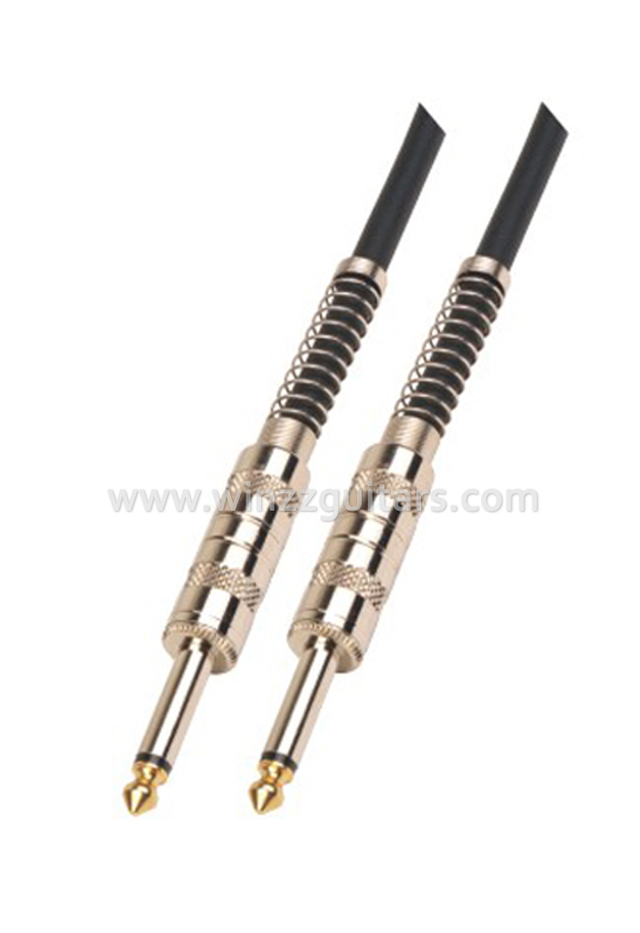 Cable de guitarra en espiral de 6 mm de PVC negro de bajo precio (AL-G012)