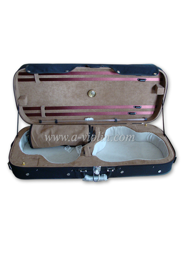 Estuche rígido de violín doble de carcasa de madera contrachapada de buena calidad (CSV207)