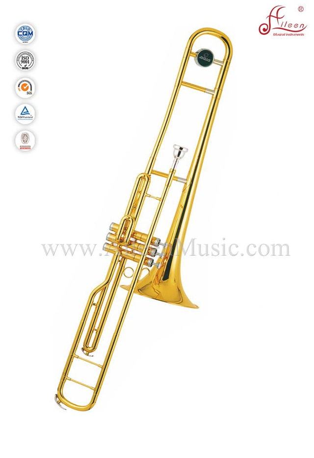 Trombón de pistón de llave de latón C sintonizado de latón amarillo (TP9310)
