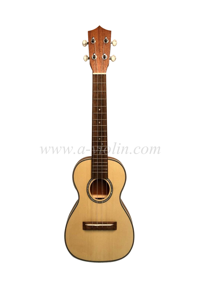 Ukelele de cuerpo fino superior de madera contrachapada de abeto de alta calidad (AU17L-TB)