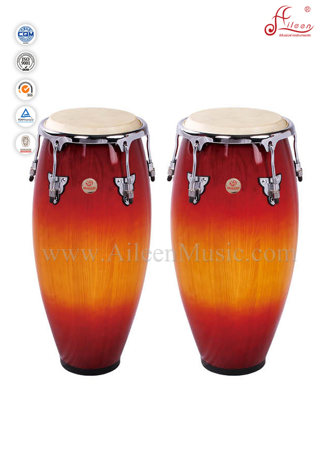 Piel verdadera cabezas de vaca Batería de madera Conga Percusión latina (ACOC110RB)