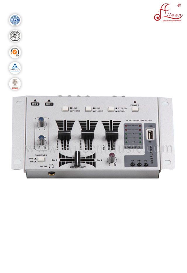 Professionjal 2 MIC Inputs Crossfader DJ Mixing Console (ADM-302)