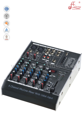 Consola de mezcla mezcladora Phantom DSP de 48V de Stereo Professional 6 Channles (AMS-C602FX)