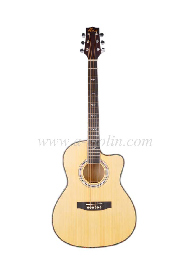 Dreadnought de instrumentos musicales Linden Plywood arce guitarra acústica (AF168CW-40)