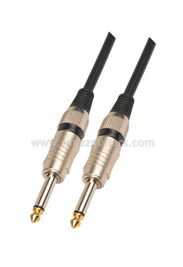 Cable de guitarra espiral negro de PVC de 6 mm con tarjeta de papel (AL-G032)