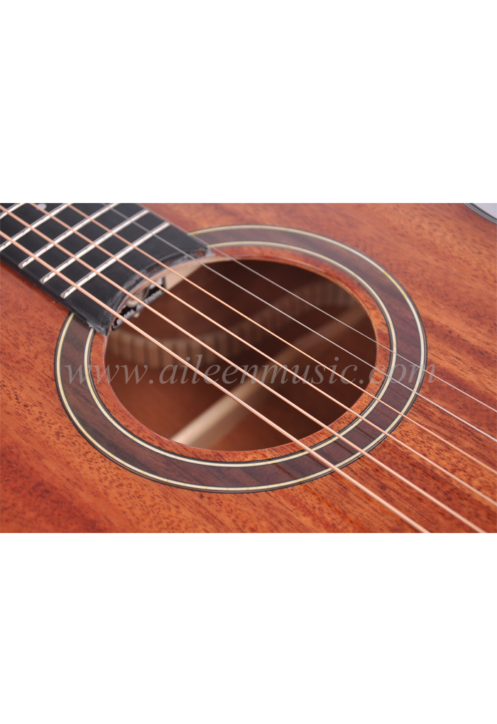 Guitarra acústica de caoba maciza recortada de 40 pulgadas con parte superior sólida brillante (AFMAA7C-J)