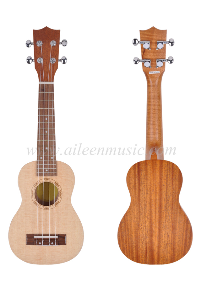 Ukelele de madera contrachapada de abeto con acabado mate de tamaño completo (AU17L)
