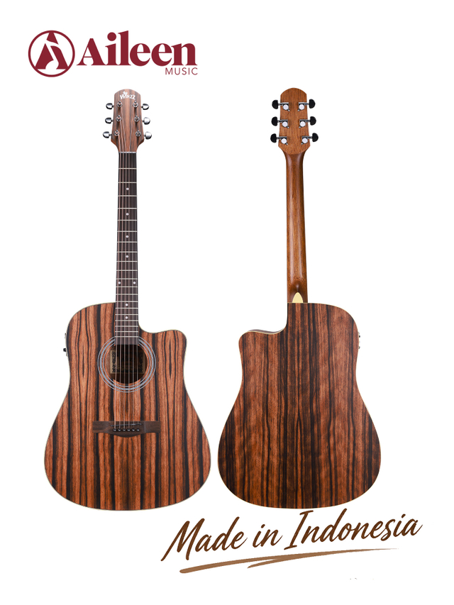 WAG602C Winzz Exotic Material Guitarra eléctrica acústica recortada de 41 ' Fabricada en Indonesia