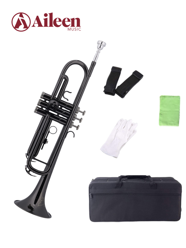 Trompeta en Sib de grado básico con cuerpo de latón amarillo y acabado niquelado negro (TP8001NB)