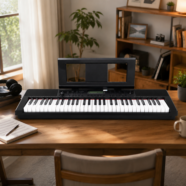 Piano con teclado eléctrico digital de 61 teclas con sonido France Dream, Bluetooth MIDI, pantalla LCD (EK6103)