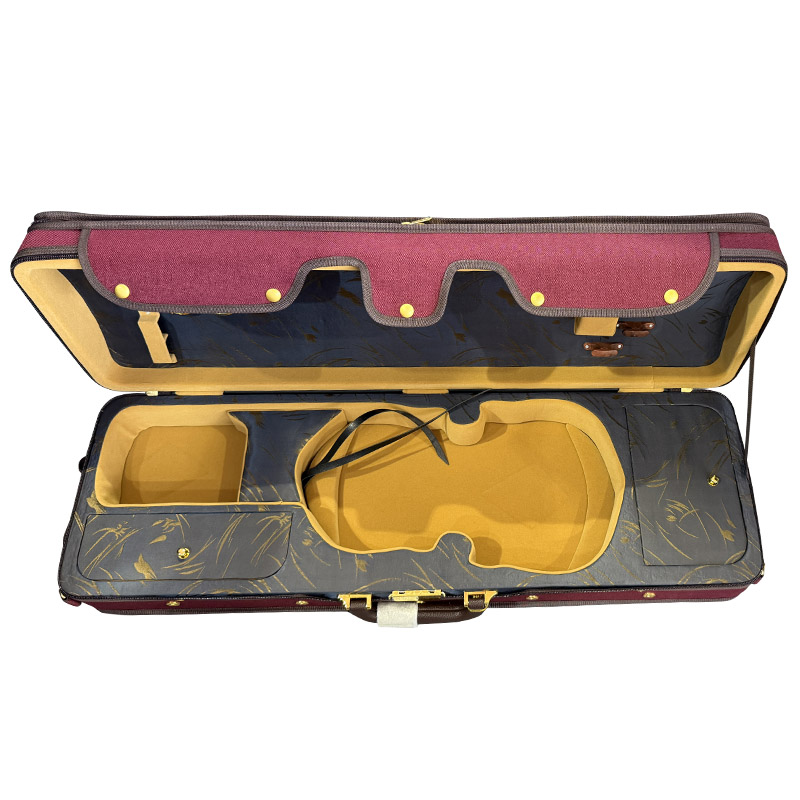 Estuche de luz para violín 4/4 con higrómetro y pestillo, mango rígido de calidad CSV071A6