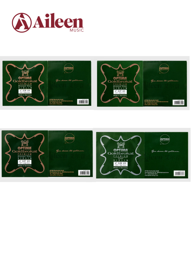 Cuerdas para violín alemán LENZNER OPTIMA New – Cuerda Mi de latón chapado en oro