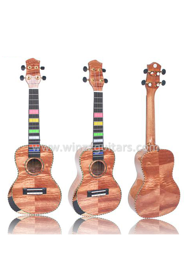21 "/ 23" / 26 "Ukulele reposabrazos de madera de salmón (AU83L-BA)