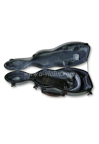 Estuche de violín en forma de violonchelo de fibra de vidrio interior de terciopelo bonito (CSV-F17)