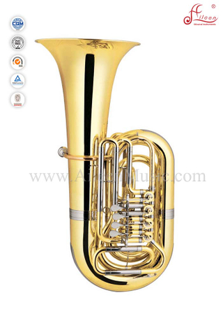 Tuba rotativa de 4 válvulas de laca dorada Bb Key (TU9913)