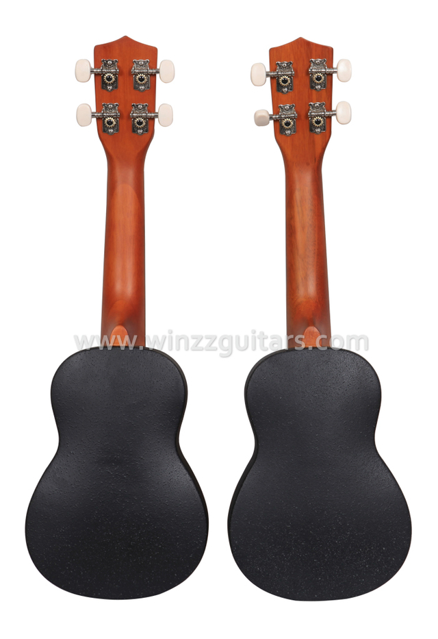 Madera contrachapada de tilo Encuadernación de ABS blanco Ukelele Ovation (AUO229)