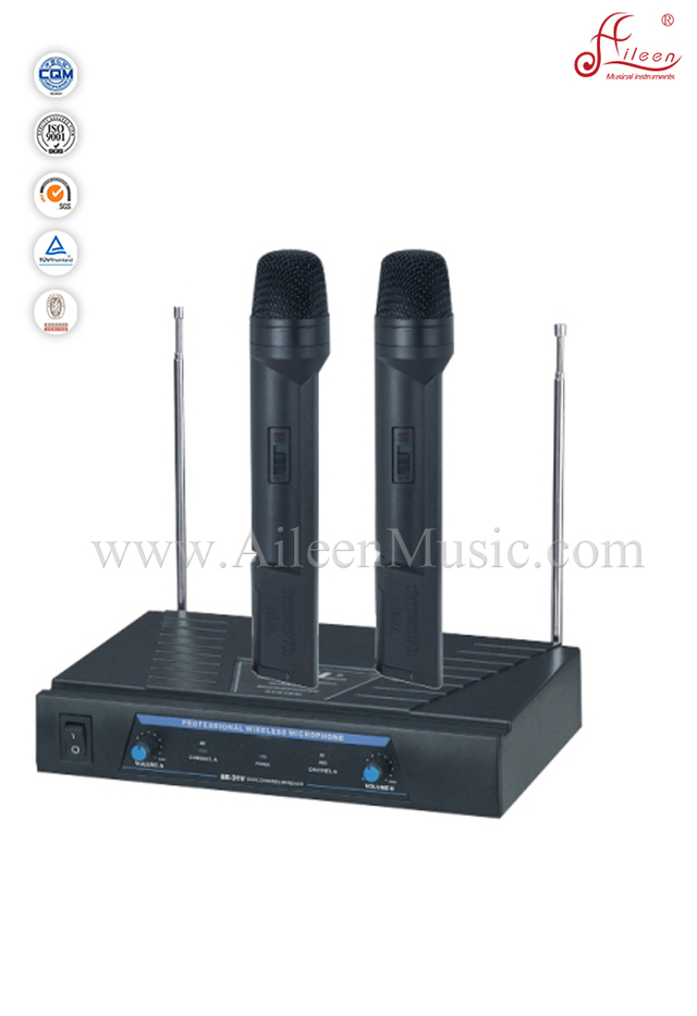 Micrófono de mano inalámbrico VHF Receptor doble (AL-SE31VB)
