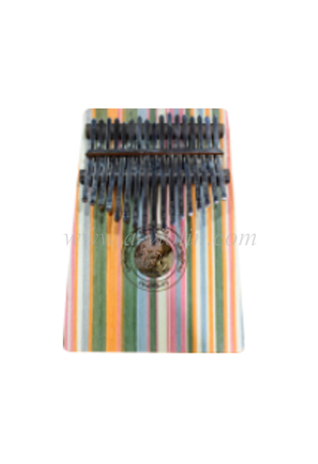 Cuerpo de madera artificial de alta densidad colorido de 17 teclas Kalimba (KLB-K50-17)