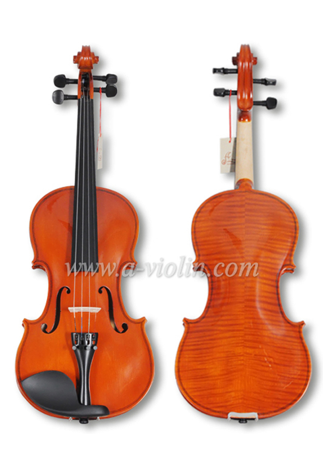 Traje de violín de estudiante acústico flameado natural para principiantes (VG001-HP)