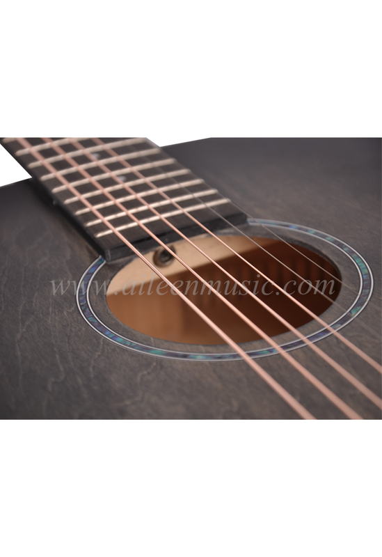 Guitarra acústica con acabado exclusivo, tapa de madera contrachapada de tilo de 34 pulgadas y cuerpo estilo bebé (AF01L-B)