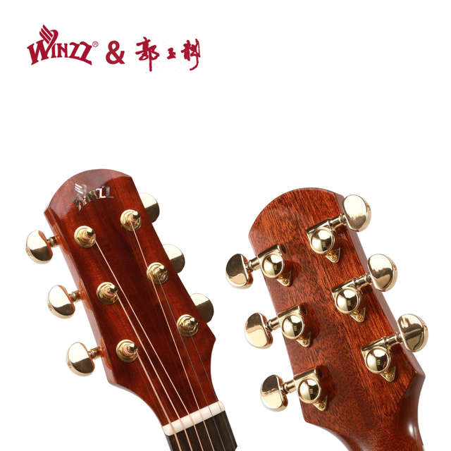 Guitarra acústica Sitka sólida Yulong Guo Forma recortada con estuche de guitarra (WGA2022SC)