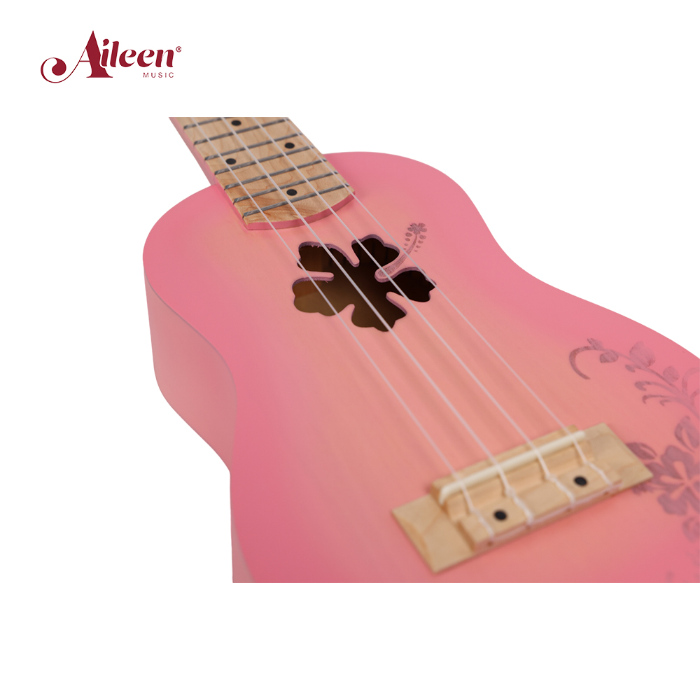 Ukelele soprano de 21' con acabado frotado a mano y diseño profesional del fabricante AU-H03A