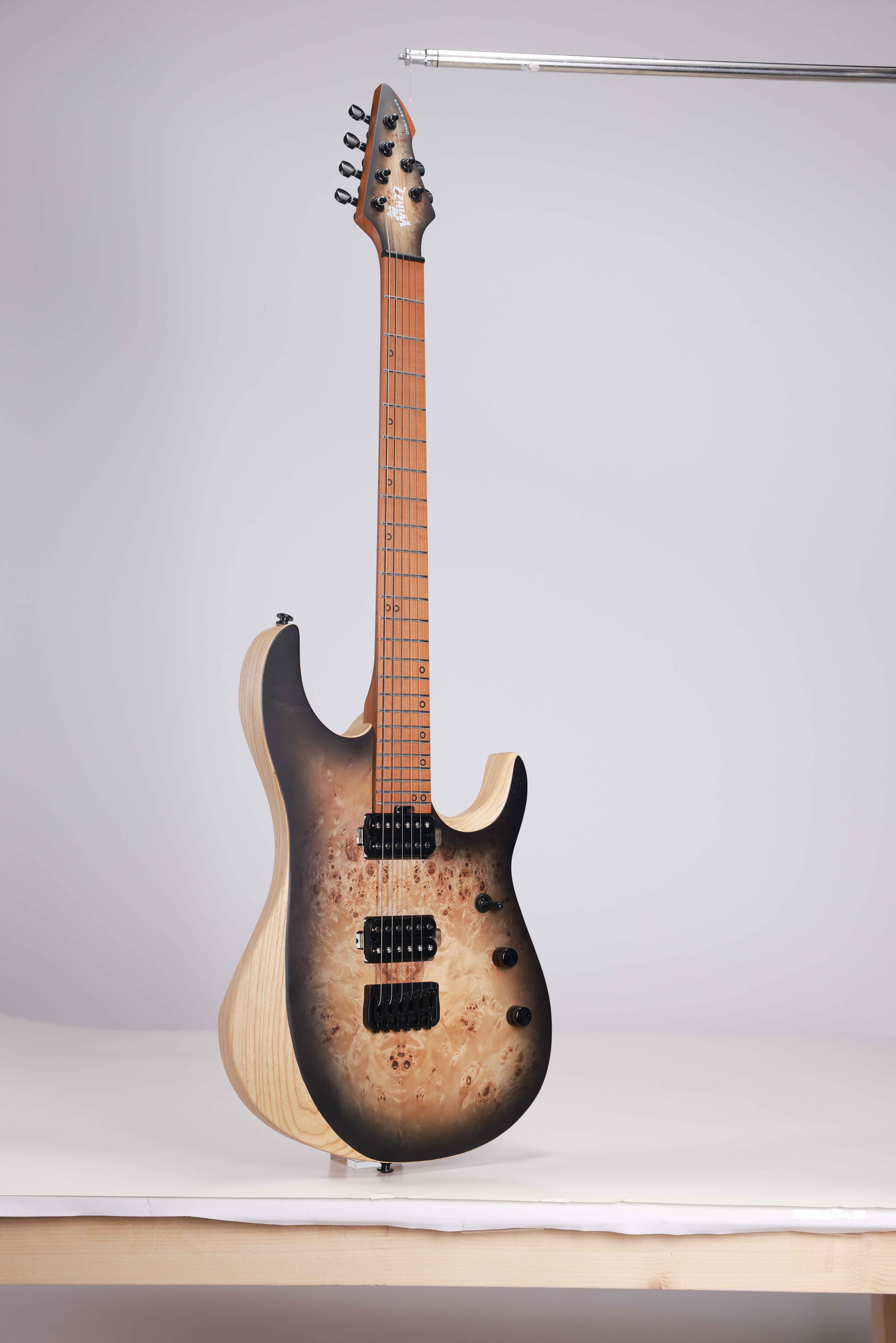 WOS150-24-AP Winzz Nuevo diseño Swamp Ash + Poplar Burl Top Guitarra eléctrica de 6 cuerdas