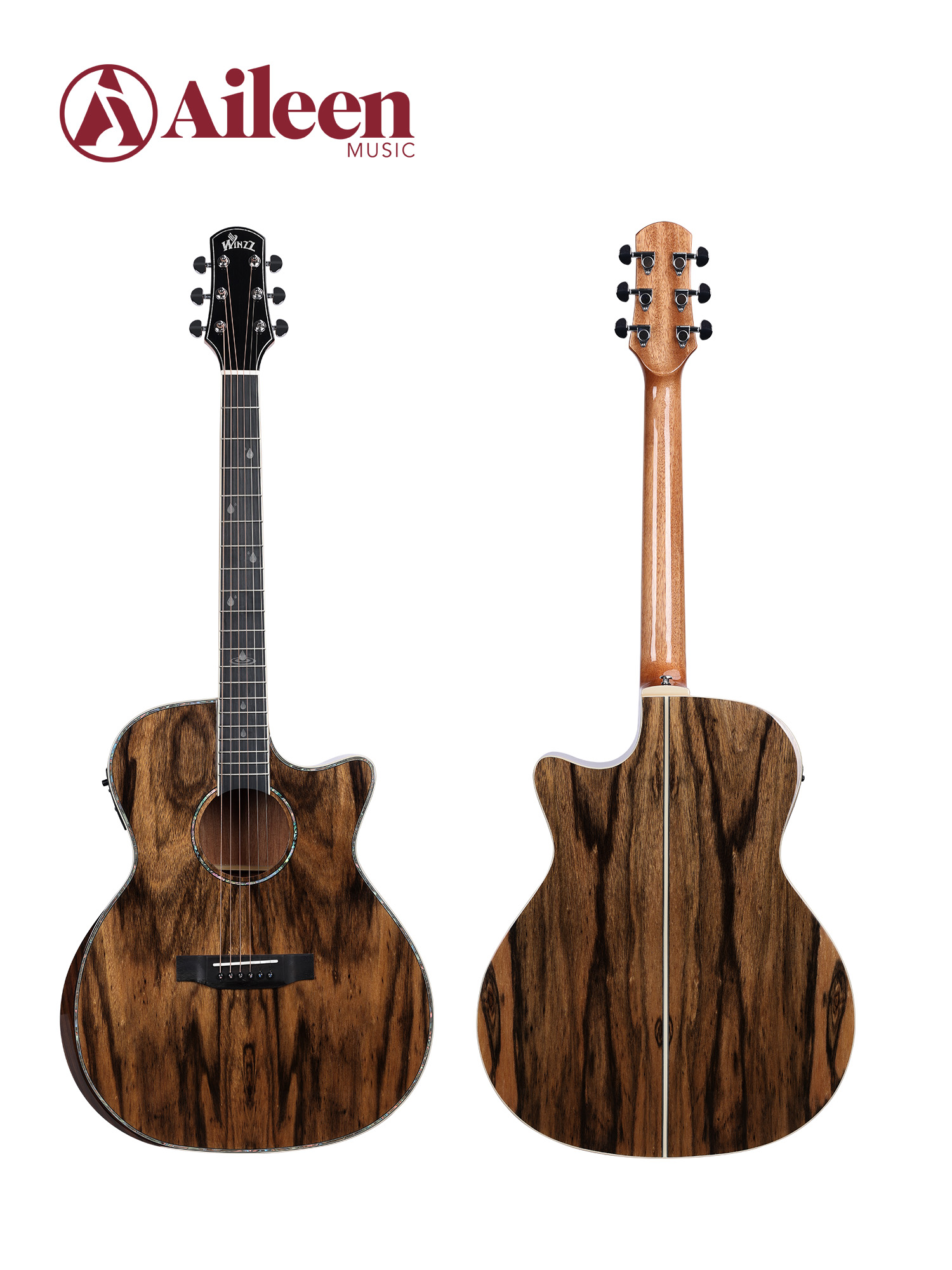 WAG901CE Winzz Exotic Material 41'' Guitarra acústica con forma GA 