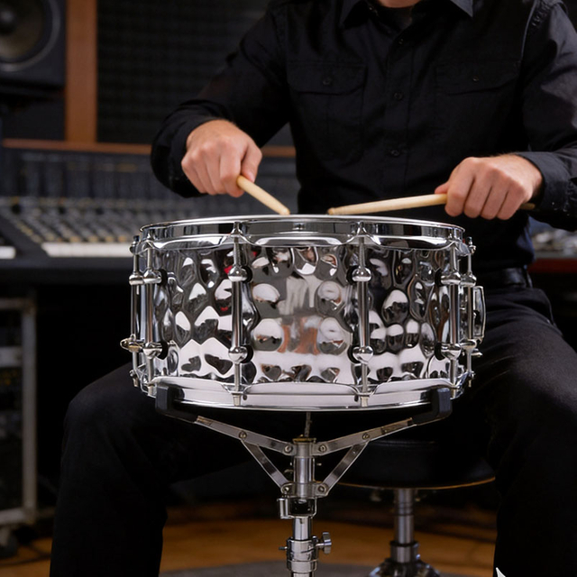 SN-LH1 Caja de tambor de acero de 14'' x 6,5'' con acabado martillado, caja profesional
