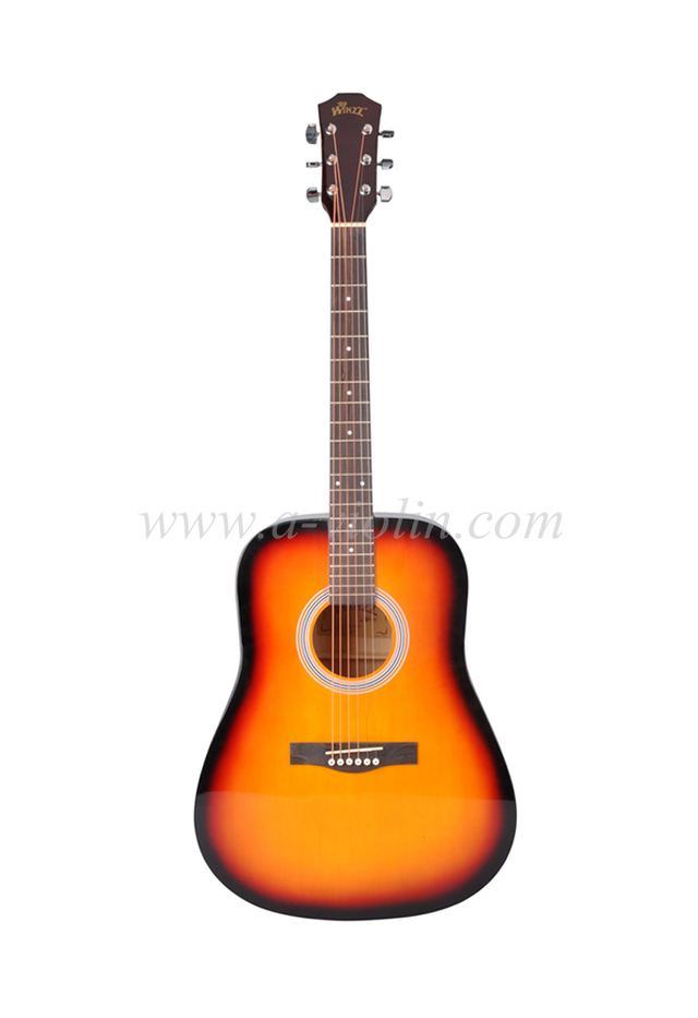 [WINZZ] 41 "Dreadnought de instrumentos musicales Linden Plywood Maple guitarra acústica (AF229H)