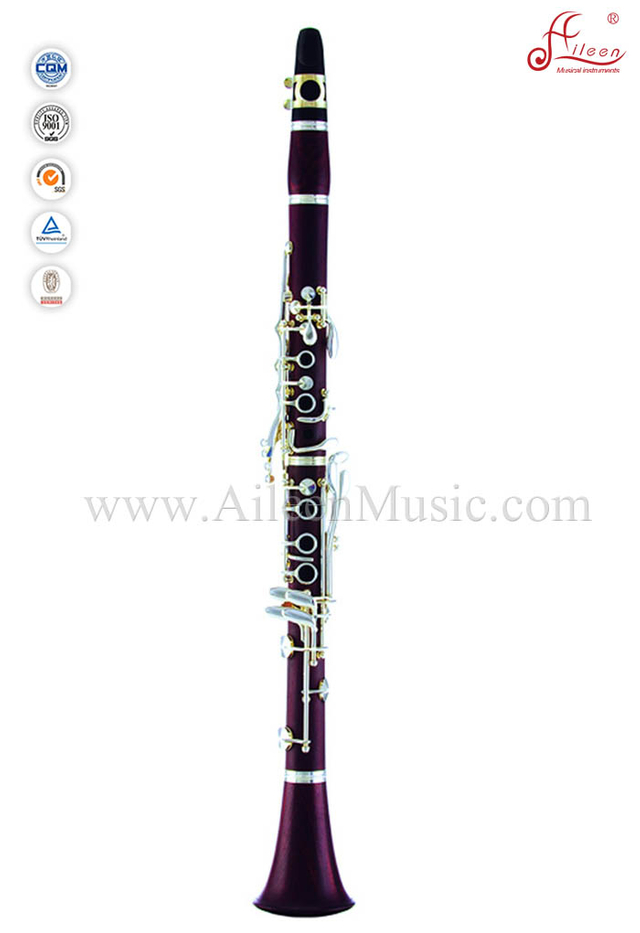Chapado en plata 17 llaves Cuerpo de madera rosa Clarinete Kb (CL3100S)