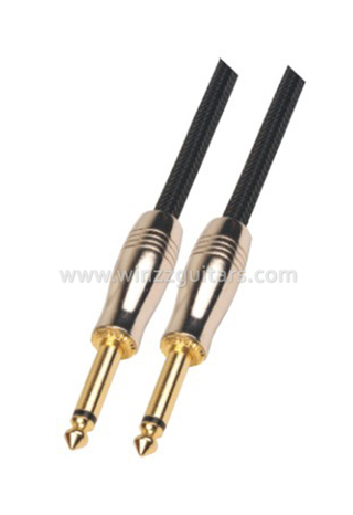 Cable de guitarra espiral de nailon negro de 6,5 mm barato (AL-G009)