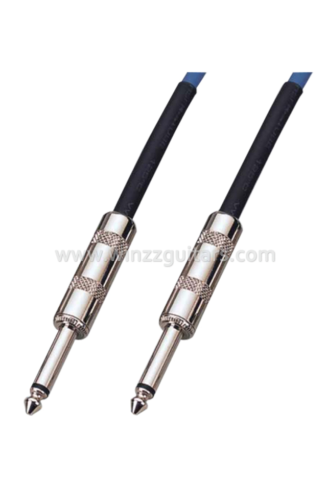Braid Nickel Connector Cable de guitarra a granel de PVC negro de 6 mm (AL-G011Y)